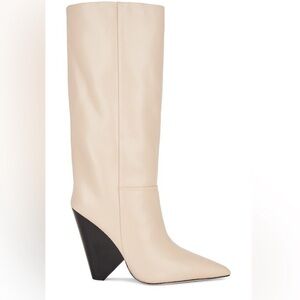 Raye Angle Boot in Beige Leather